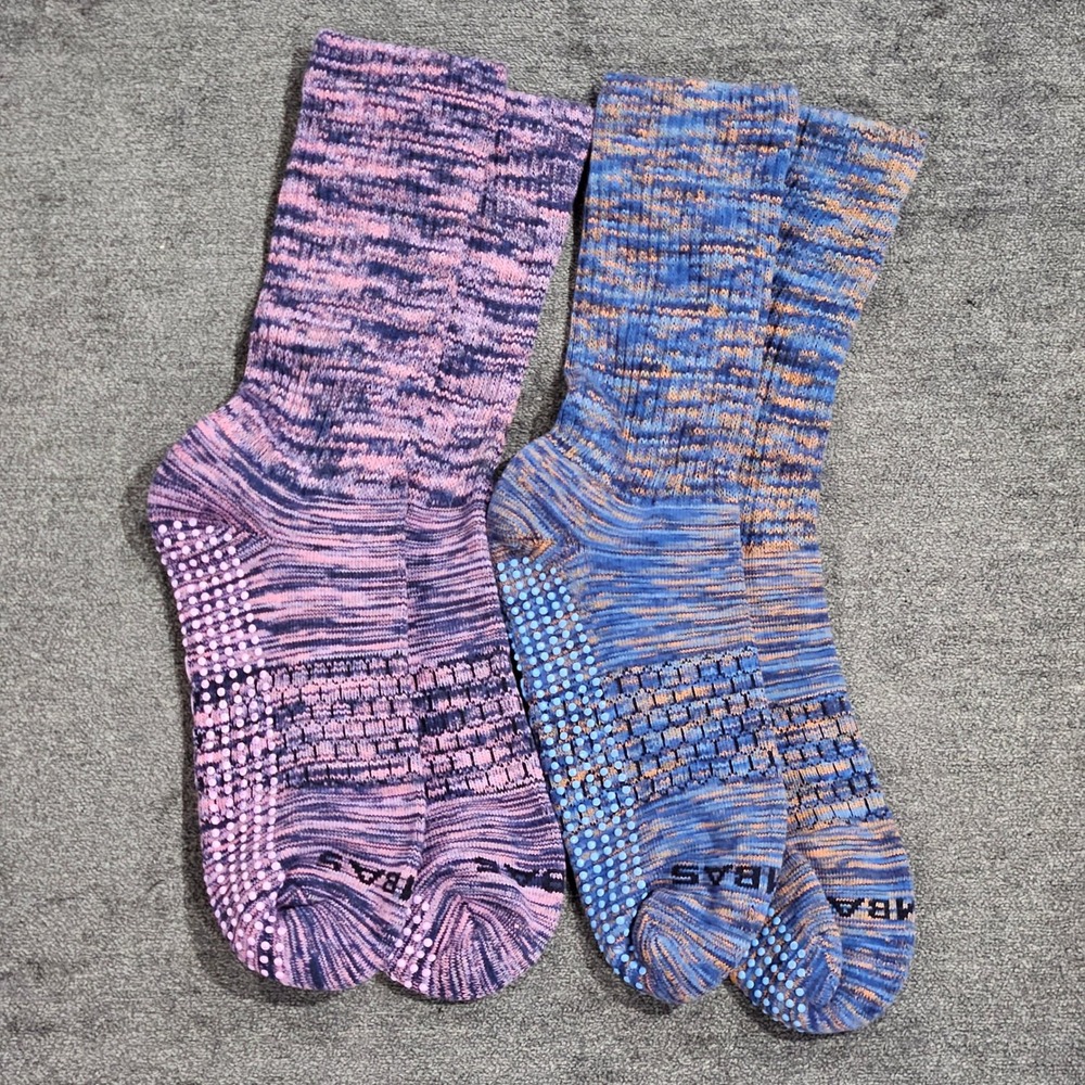Bombas Gripper Socks 2 Pack Multi Color Pink Blue Athletic Cozy Medium - Picture 6 of 8